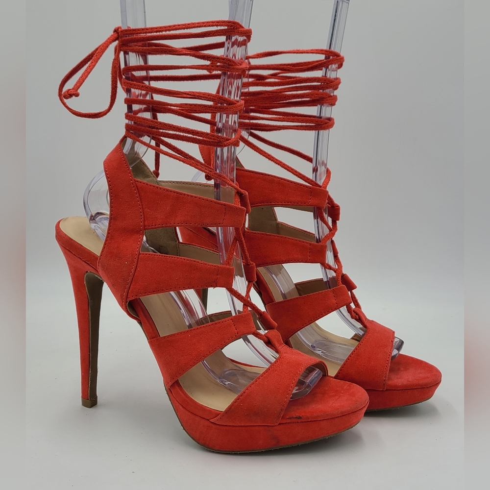 Charlotte Russe Strappy 5" Heel Women's 9 (coral)